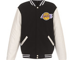 NBA Los Angeles Lakers Reversible Fleece Jacket PVC Sleeves Patches Logo... - $119.99
