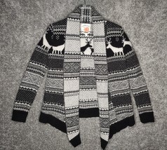 Cambridge Dry Goods Sweater Women Medium Cardigan Lamb&#39;s wool Blend Deer... - £20.02 GBP