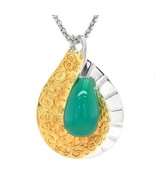Authentic 925 Sterling Silver 15.27ct TGW Green-Blue Agate One-of-a-Kind... - €1.367,06 EUR