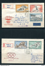 Czechoslovakia 1960 Olympic Games 2 Registered Covers to USA  15054 - £11.68 GBP