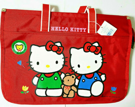 Hello Kitty Lesson Bag Old SANRIO Logo 1991&#39; Red Super Rare Rerto - $83.22
