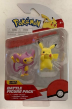 New Jazwares PKW2635 Pokemon 2-Inch Aipom &amp; Pikachu 2-Pack Battle Figures - £13.16 GBP