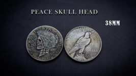 Peace Skull Head Coin By Men Zi Magic - £9.48 GBP