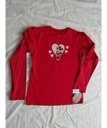 WDW Minnie Mouse Applique Red Long Sleeve Pullover Top Girls Size L New W/T - $12.99