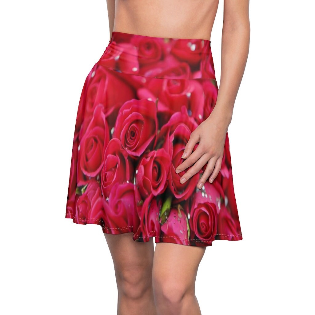 Primary image for ROSE Print Skater Skirt | Love Language | Plant Lover | Herbology Herbcraft | Da