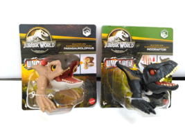 (2) Jurassic World Uncaged Wild Pop Ups - Idoraptor &amp; Parasaurolophus 3&quot; SEALED! - £20.20 GBP