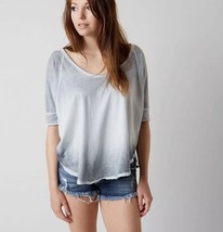 Free People We The Free Saturn Top Size Medium Gray Blue Dolman Sleeve R... - $19.79