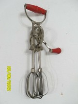 Vintage Red Handle SuperWhirl Manual Egg Beater Mixer - $12.72
