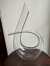 Maxwell &amp; Williams Art Glass Wine Decanter Aerator Black Stripe Swirl 16” - £30.93 GBP