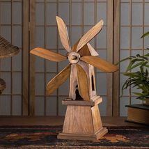 interoknack Thai Handcrafted Wooden Windmill Desktop Sculpture, Traditio... - $540.00