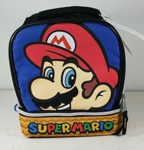 Super Mario Lunch Bag Nintendo Insulated 2 Compartment Zippered Box Scho... - $21.42