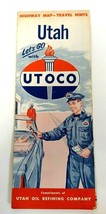 1957 State Road Map Utoco Oil Gas Utah Oil Refining Company - $9.76