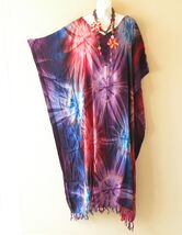 KD352 Tiedye Women Batwing VNeck Kaftan Dolman Women Abaya Maxi Dress Up... - $29.90