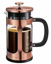 French Press Coffee Maker, Glass  Copper Stainless Steel Coffee Press, Cold brew - £35.15 GBP