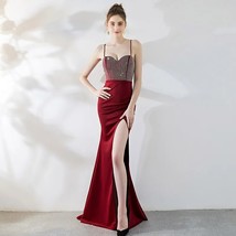 VEADO  Strap Evening Dress for Women Long Prom Party Dresses  Split Stain Dress  - £101.32 GBP
