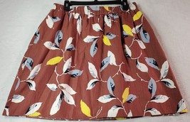 Boden Skirt Womens Size 10 Multi Leaf Print 100% Cotton Elastic Waist Pockets - £19.25 GBP