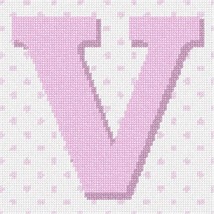 Pepita Needlepoint kit: Polka Dot Letter V Pink, 7&quot; x 7&quot; - £39.74 GBP+