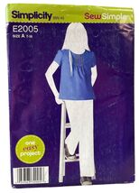Simplicity Sewing Pattern E2005 Pullover Top Tunic Misses Size 7-16 - $5.37