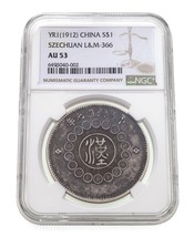Year 1 (1912) China S$1 Dollar Szechuan L&amp;M-366 Graded by NGC as AU53! - $1,782.00