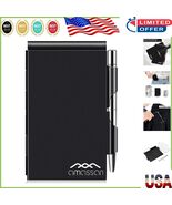 Stylish Mini Pocket Notepad with Metal Cover and Refillable Pen - 60 Sheets - $18.59 CAD