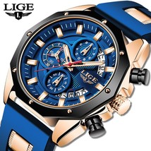 2020 LIGE New Fashion Mens Watches Top Brand Luxury Silicone Sport Watch Men Qua - £103.91 GBP