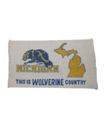 Vtg 70s 80s University of Michigan Wolverine Country Welcome Mat Man Cav... - $98.95
