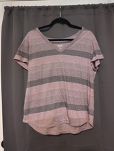 Mossimo Supply Co, Women’s Shirt Pink Tee Shirt, Striped, Extra Large - $7.92