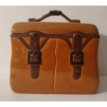 Vintage 1984 M Kamenstein Portugal Brown Saddle Bags Ceramic Cookie Jar - £37.28 GBP