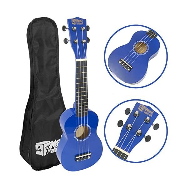 Left Handed Soprano Ukulele for Beginners in Blue with FREE Bag  - $72.00