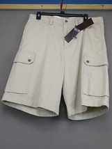 Black Brown 1826 Mens Cargo Shorts 33 white flat front Pocket MSRP $59 NWT  2091 - £18.51 GBP
