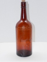 A. Overholt Owens Illinois Amber Glass Whiskey Bottle Full Quart Federal Law - $44.99