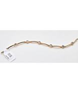 14K YELLOW GOLD  ROUND 4.5 MM. TANZANITE LINK  BRACELET  7.25 INCH - £350.61 GBP