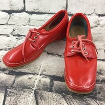 Vintage Anthony’s Bright Red Womens Sz 6-6.5 Shoes Patent Leather Loafers - £19.66 GBP