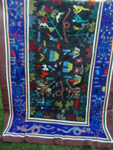 Indian Folk Art Textile Hand Embroidered King Bed Cover/Coverlet - £95.70 GBP