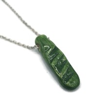 Boho Choker Pendant Necklace Green Everyday Artisan Short Simple Necklace Unisex - £30.15 GBP