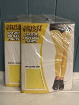 2 x Spirit Women&#39;s Yellow Opaque Footless Tights  OS One Size 5’-5.10” NEW - £9.90 GBP