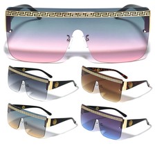 Kleo Rimless Oversized One Piece Shield Lens Sunglasses Retro Designer Fashion - £7.82 GBP