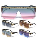KLEO RIMLESS OVERSIZED ONE PIECE SHIELD LENS SUNGLASSES RETRO DESIGNER F... - $151.34 MXN