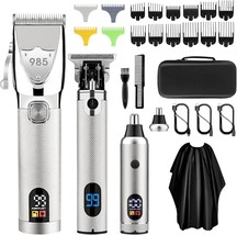 Male Professional Hair Clippers, Electric Cordless Hair Clippers And Tri... - £72.41 GBP