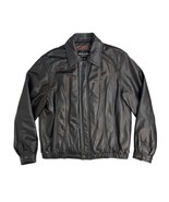 Vintage Wilsons Leather Mens Sz L Dark Brown Zip Jacket Snaps 1990s Thin... - $80.99