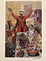 Frank Forte Satan’s Last Supper Print  7”x11 Signed W/ COA Sexy  Pop Surrealism - £11.29 GBP
