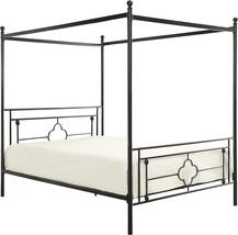 Queen Metal Canopy Bed In Black From Lexicon. - £214.81 GBP