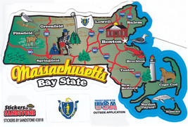 Massachusetts State Map Die Cut Sticker - £3.74 GBP