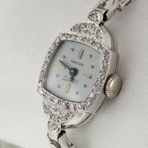 Nastrix Donna 14k Oro E Platino Mano-Avvolgimento Abito Watch W/Diamante Fascia - £949.67 GBP