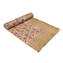Traditional Jaipur Indian Cotton Kantha Quilt Bedding Throw Sofa Coverlet Bedspr - £55.93 GBP