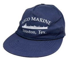 Vintage Argo Marine Houston Texas Insurance Co Rope Snapback Blue Hat Cap - £15.68 GBP