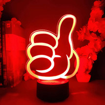 Thumbs Up Lamps 3D LED RGB Neon Acrylic USB Night Lights Cool Colorful G... - $13.20+