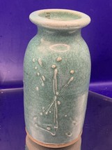 Vintage Studio Art Pottery Hand Thrown Vase Green Signed &quot;Pamela&quot; Kirk? ... - $18.70