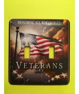 Veterans Double Metal Light Switch military - $9.25