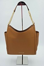 NWT MICHAEL Michael Kors Newbury Brown Leather Chain Shoulder Bag Tote N... - £156.45 GBP